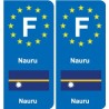 F Europe Nauru  autocollant plaque