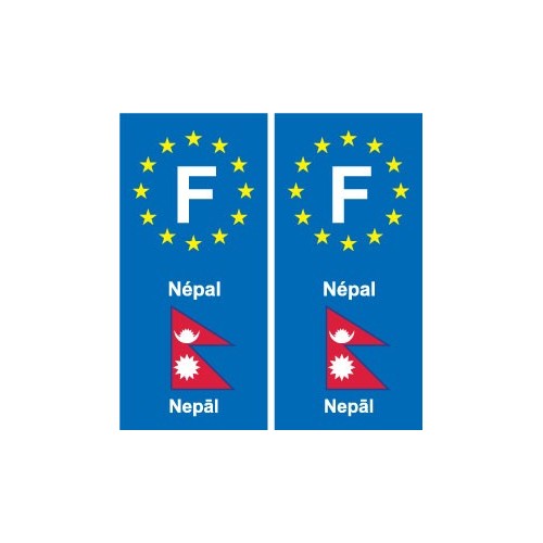 F Europe Népal Nepal autocollant plaque