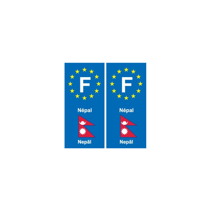 F Europe Népal Nepal autocollant plaque