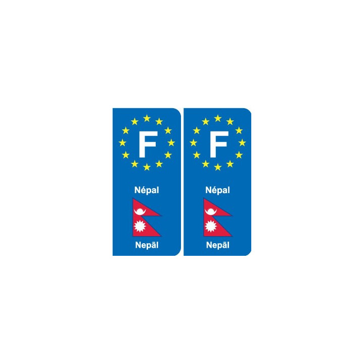 F Europe Népal Nepal autocollant plaque