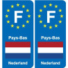 F Pays-Bas Netherlands autocollant plaque