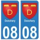 08 Donchery autocollant plaque ville département