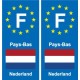 F Pays-Bas Netherlands autocollant plaque