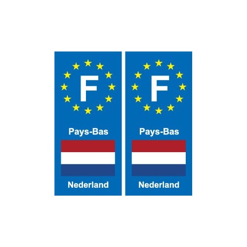 F Pays-Bas Netherlands autocollant plaque