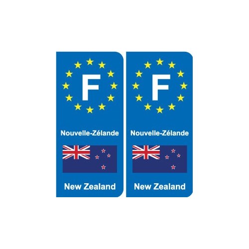 F Europe Nouvelle-Zélande New Zealand autocollant plaque