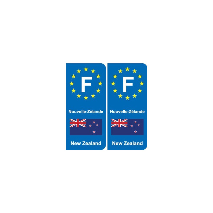 F Europe Nouvelle-Zélande New Zealand autocollant plaque