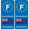 F Europe Nouvelle-Zélande New Zealand autocollant plaque