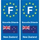 F Europe Nouvelle-Zélande New Zealand autocollant plaque