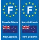 F Europe Nouvelle-Zélande New Zealand autocollant plaque