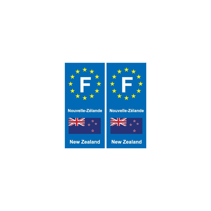 F Europe Nouvelle-Zélande New Zealand autocollant plaque
