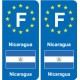 F Europe Nicaragua autocollant plaque