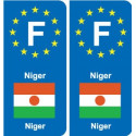 F Europe Niger  autocollant plaque