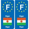 F Europe Niger  autocollant plaque