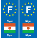 F Europe Niger  autocollant plaque