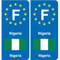 F Europe Nigeria autocollant plaque