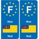 F Europe Niue  autocollant plaque