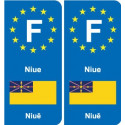 F Europe Niue  autocollant plaque