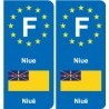 F Europe Niue  autocollant plaque