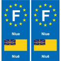 F Europe Niue  autocollant plaque
