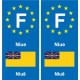 F Europe Niue  autocollant plaque
