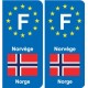 F Europe Norvège Norway  autocollant plaque