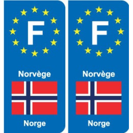 F Europe Norvège Norway  autocollant plaque
