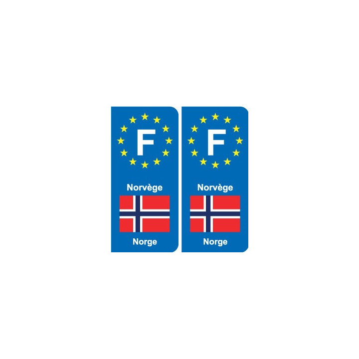 F Europe Norvège Norway  autocollant plaque