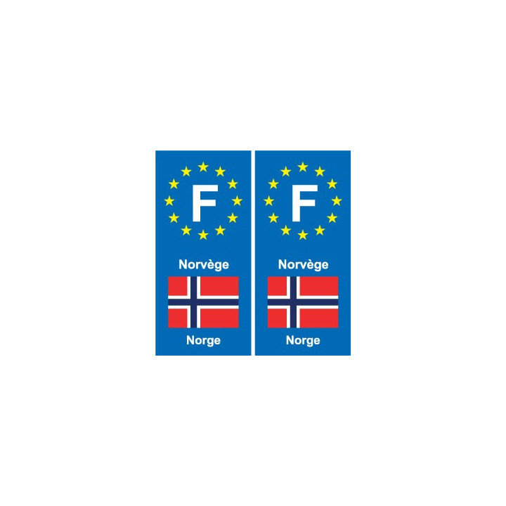 F Europe Norvège Norway  autocollant plaque