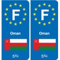 F Europe Oman  autocollant plaque