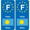 F Europe Palau autocollant plaque