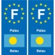 F Europe Palau autocollant plaque