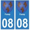 08 Fumay autocollant plaque ville département