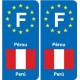 F Europe Pérou Peru autocollant plaque