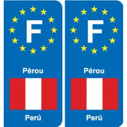 F Europe Pérou Peru autocollant plaque