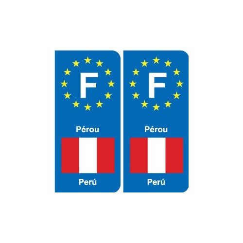 F Europe Pérou Peru autocollant plaque