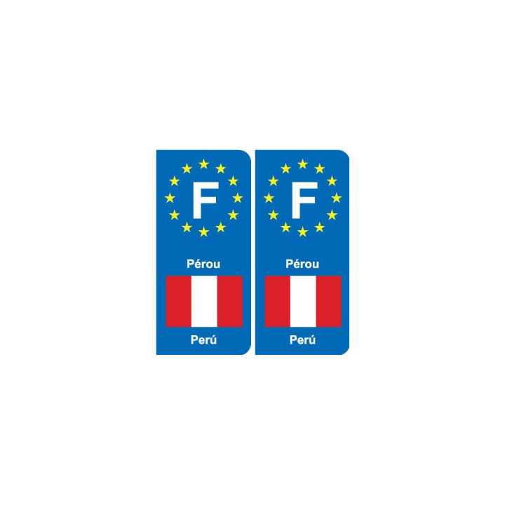 F Europe Pérou Peru autocollant plaque