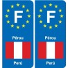 F Europe Pérou Peru autocollant plaque