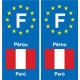 F Europe Pérou Peru autocollant plaque