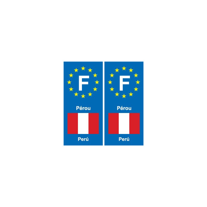F Europe Pérou Peru autocollant plaque
