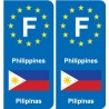 F Europe Philippines  autocollant plaque