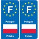 F Europe Pologne Poland autocollant plaque
