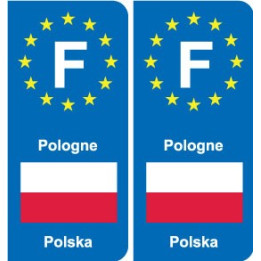 F Europe Pologne Poland autocollant plaque