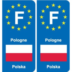 F Europe Pologne Poland autocollant plaque