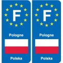 F Europe Pologne Poland autocollant plaque