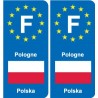 F Europe Pologne Poland autocollant plaque