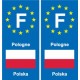 F Europe Pologne Poland autocollant plaque