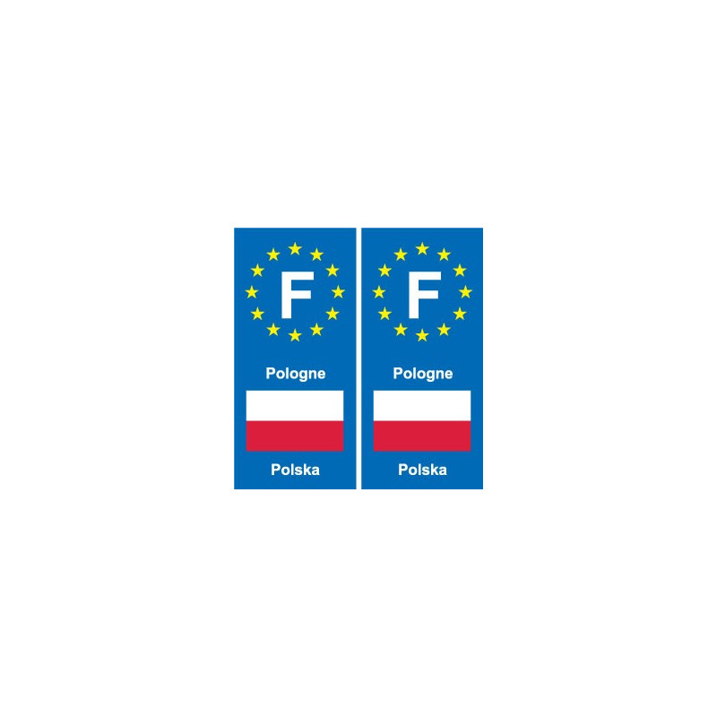 F Europe Pologne Poland autocollant plaque