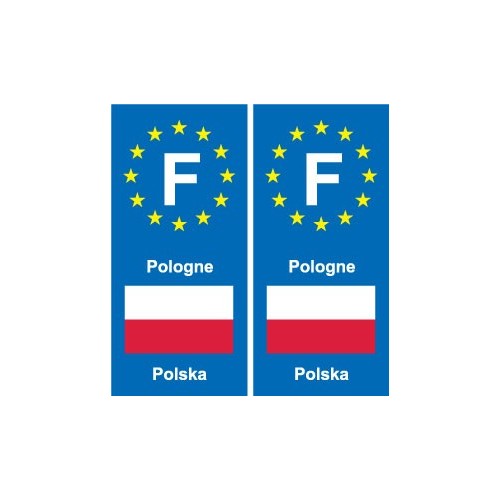 F Europe Pologne Poland autocollant plaque