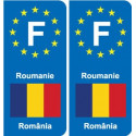 F Europe Roumanie Romania autocollant plaque