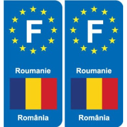 F Europe Roumanie Romania autocollant plaque
